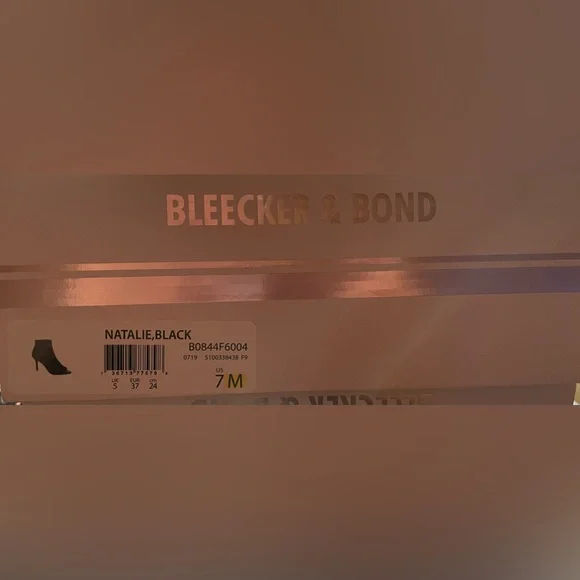 BLEECKER AND BOND BLACK PEEP TOE BOOTIES - Picture 2 of 7